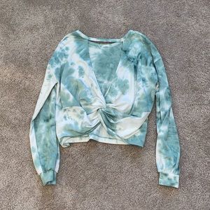 Oli Viv Tie Die Open Back Crewneck Sweatshirt